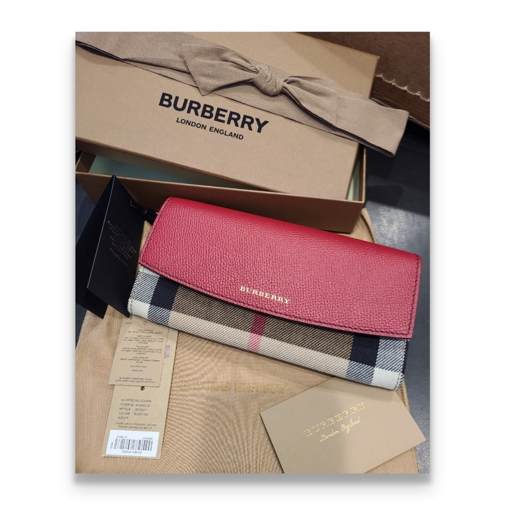 NIB Authentic Burberry Continental Wallet (Red)